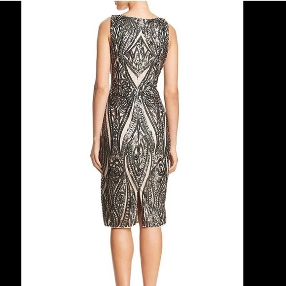 Adrianna Papell Sequin Halter Sheath Short Dress | size 2 - Picture 7 of 15